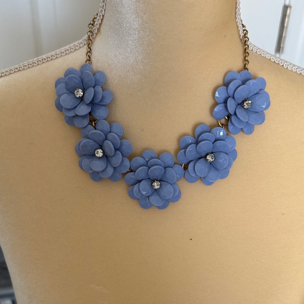 JCrew Blue Floral Necklace